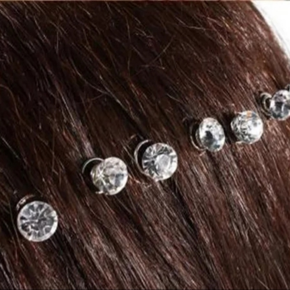 Bridal/Prom Purple Crystal Hair Clips/Buckles - Picture 1 of 2